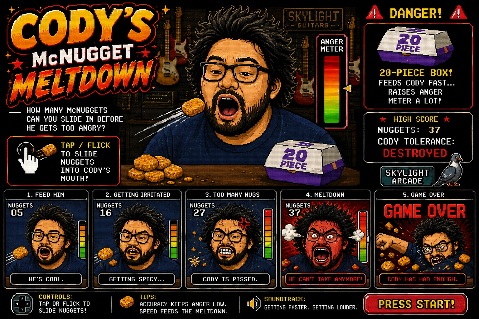 Cody's Nugget Meltdown arcade art